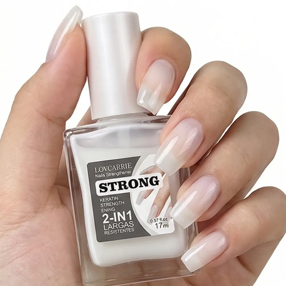 LOVCARRIE 2-in-1 Keratin Strengthening  Nail Strengthener — Rescues Brittle Nails — Ideal for Nail Art Enthusiasts — 17ml / 0.57 fl.oz