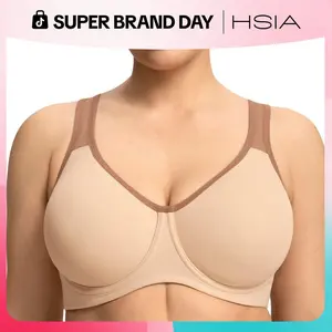 HSIA ComfyArc Hybrid Sports Bra - Activewear, Workout Bra for Plussize Women, Soft Support, Non-Padded, Unlined, Full Coverage, Wide Strap, Outside Underwire, Everyday Womenswear Training Bra Summer Athletic Wear，  #summerwins