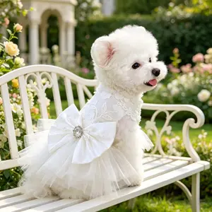 Small Dog Wedding Dress, Lightweight Pet Bridal Gown, Cat Princess Skirt, Spring Summer Clothing, Animal Wedding Attire, Costumes