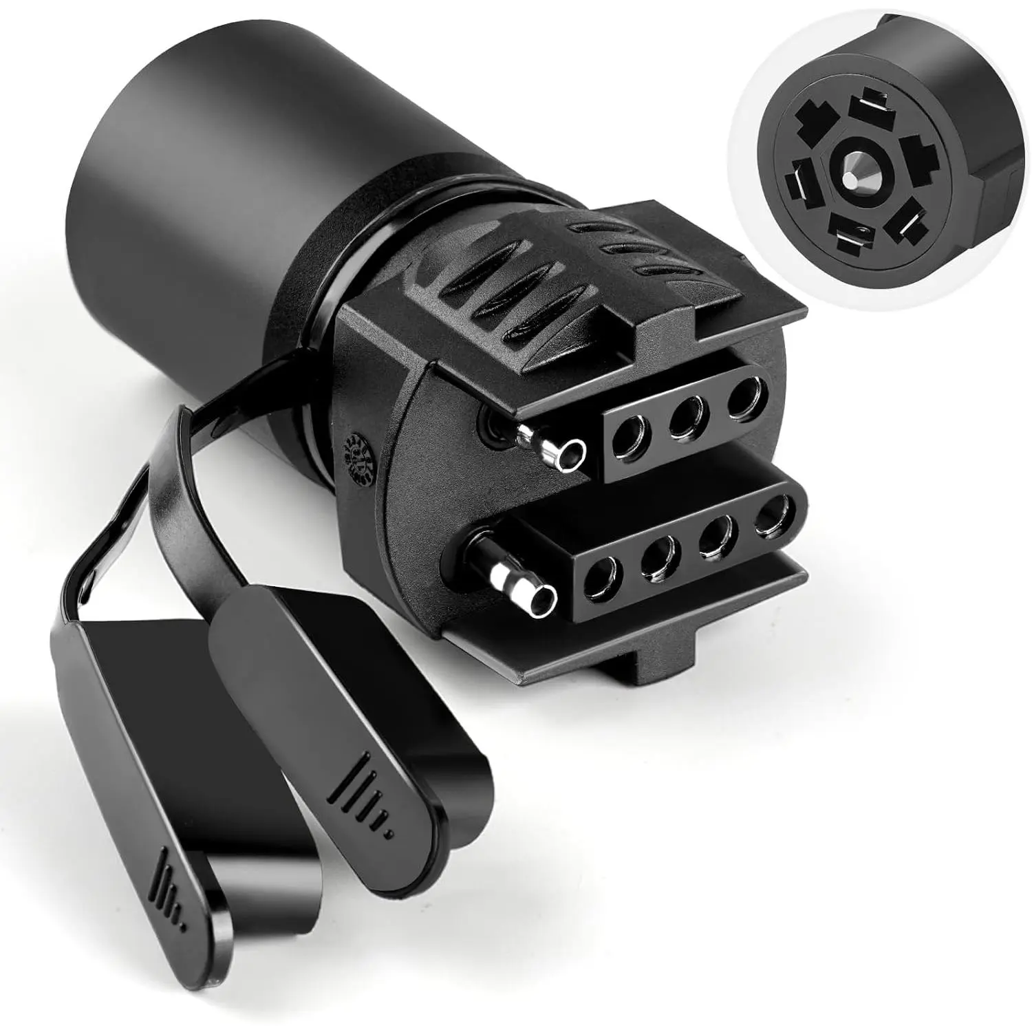 Adapter Trailer Light Adapter, 7-Pin Trailer Plug Adapter 2-in-1 Design - 7-Pin to 4-Pin Trailer Adapter and 7-Pin to 5-Pin Trailer Adapter, Professional 7-Pin Trailer Connector