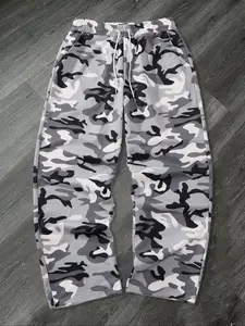 Men's Casual Camo Long Pants, Loose-Fit Drawstring Wide Leg Joggers, All-Season Comfortable Fabric, Perfect for Everyday Wear