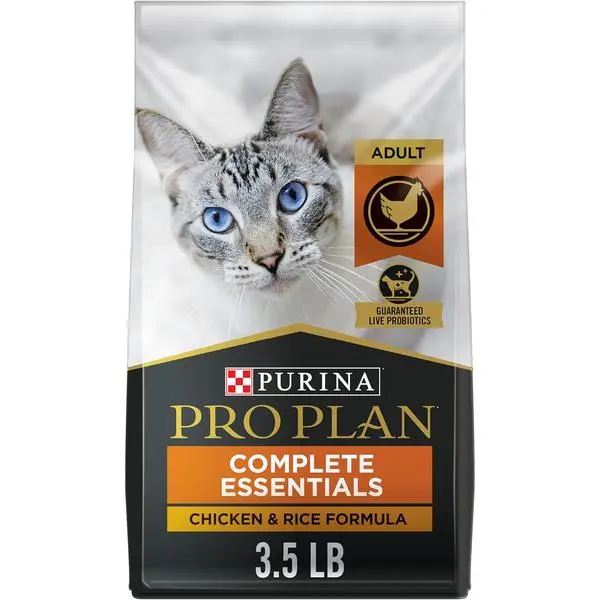 High Protein Cat Food With Probiotics for Cats, Chicken and Rice Formula - 3.5 lb. Bag