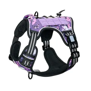 No Pull Dog Harness for Medium Dogs, Adjustable Service Vest with Handle, Reflective Breathable Padded Dog Harness Vest