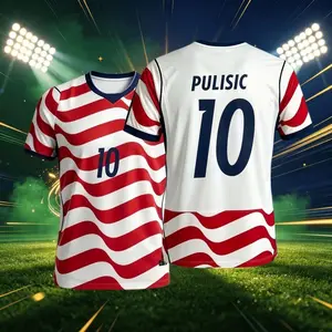 2026 United States NO.10 Pulisic Short Sleeve Soccer Jersey Fans Version Breathable
