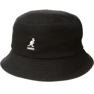 Kangol Washed Bucket Hat Black - Timeless Style, 100% Durable Cotton, Lightweight, Breathable, Versatile for Casual & Formal Outfits