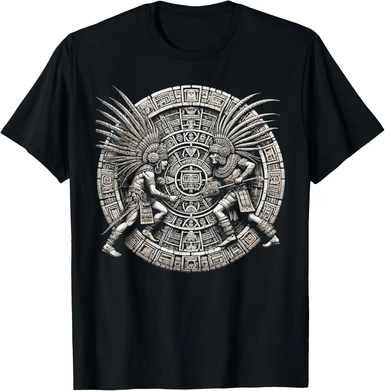 Aztec Jaguar Graphic T-Shirt for Women, 100% Cotton Casual Distressed Streetwear Top with Short Sleeves and Round Neck