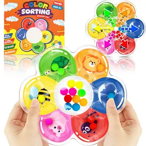 MORECOLL Color Sorting Sensory Toys for Toddlers & Kids, Preschool Fine Motor Skills for Autism, Fidget Color Sorter Travel Toys, Calm Down Toy, Birthday Gifts for Boys & Girls