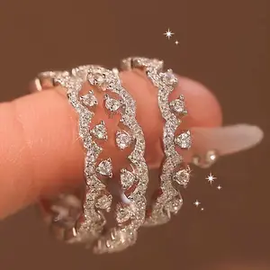 S925 Silver Ring ,Interlocking Wave-Designed Bands with Streamlined Curves Premium Gift for Engagement,Anniversary,Perfect for couple