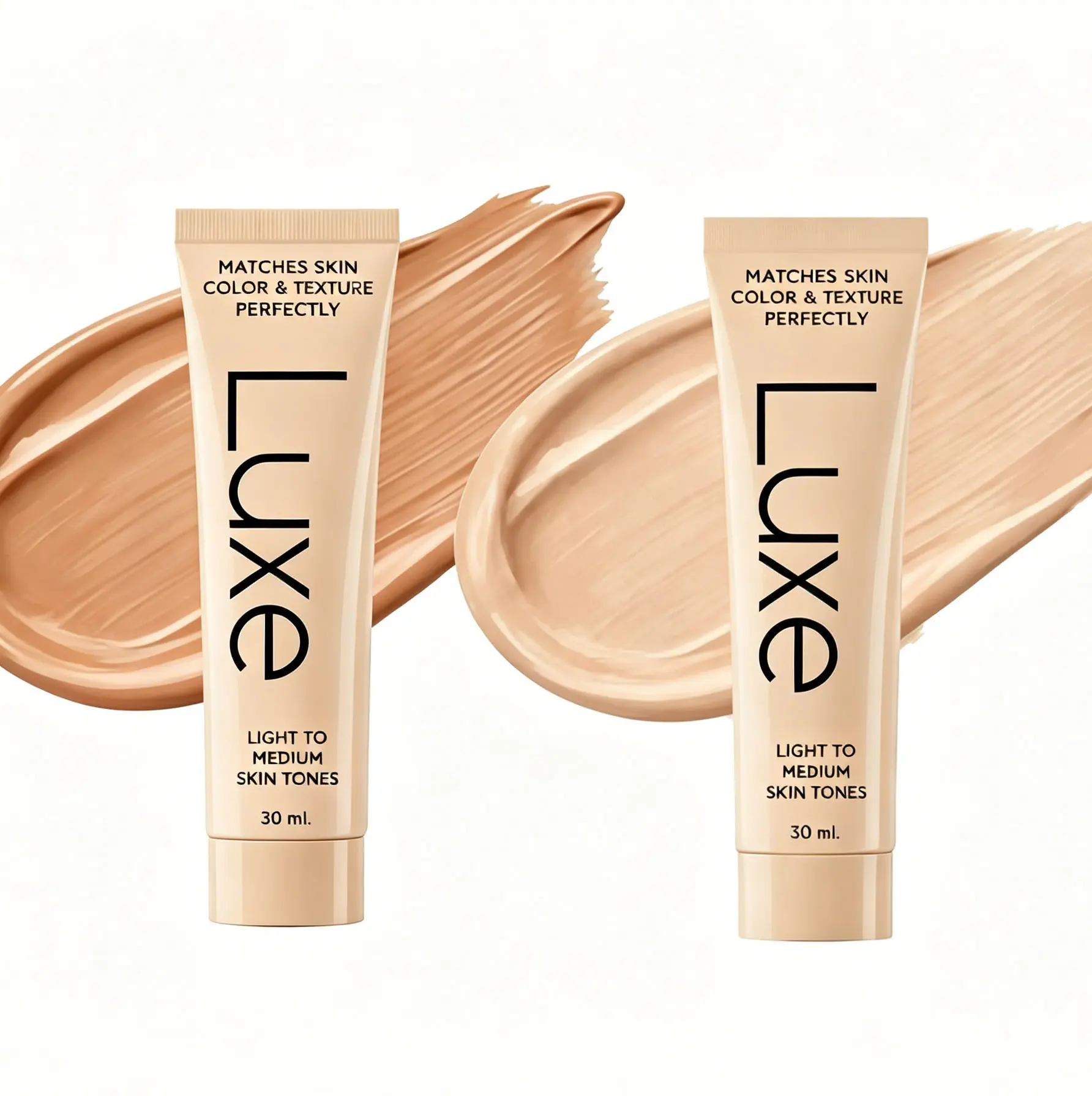 2PCS Luxe Color Changing Foundation for Women – Instantly Adapts to Your Skin Tone – Buildable Light-to-Medium, Medium Dark-to-Dark, Coverage – 12-Hour Wear – Natural Dewy Finish