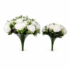 Artificial Flower Bouquet – Silk Floral Arrangement for Weddings & Events 18pc or 36pc