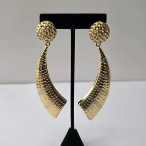 #393. 18K Gold Plated Long Drop Earring  Unique  High quality  Water Resistant  Hypoallergenic  Nickel Free, light weight,  Every day, Party, Gift idea.