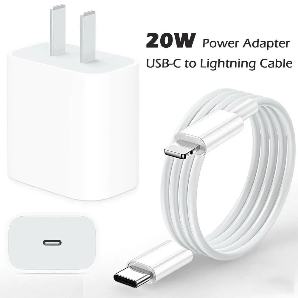 2in1 Wall 20W Fast Power Delivery Charger with 3FT USB-C to IP Lightning Cable, Compatible for iDevice Models, Rapid Charging Adapter Kit for Efficient and Safe Charging – For IP Device