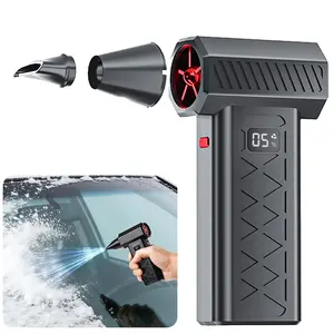 Powerful Mini Turbo Snow Blower & Air Duster – 80000 RPM High-Speed Blower with Blow/Suction, Smart LED Display, Window Breaker & SOS for Car, Home & Outdoor