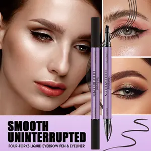 Eyeliner and Eyebrow Pencil in One, Waterproof and  No Smudging, Smooth and Quick-drying, Long-lasting, Creating An Natural & Enchanting Eye Makeup