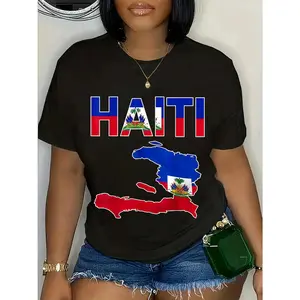 Unisex Happy Haitian Flag Day Cool Haiti Flag Map Haitian Pride T-Shirt