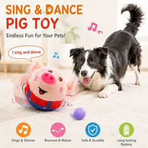 Wait Till You See This Pig Toy Bounce & Sing Interactive Training Ball for Your Dog!