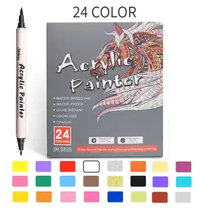 NOLUCK Acrylic Markers - 12pcs with 24 Skin Colors, 1-5mm Brush Tip & 1mm Fine Tip, Flexible & Consistent Office Stationery Writing Tool for Art Lovers, Art Craft Supplies for Fabric & Rock Use