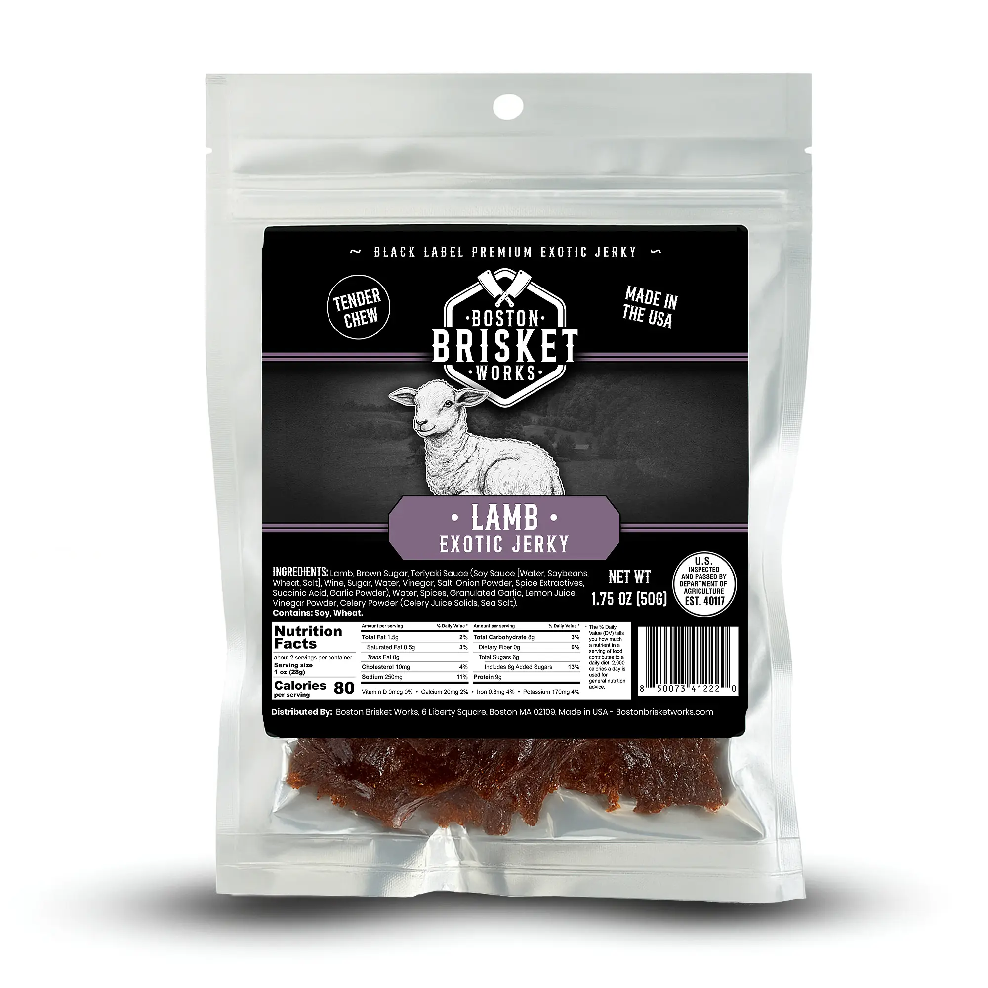 LAMB JERKY - 100%Lamb Meat – Exotic Wild Game Snack – Unique Valentines Day Gifts for Men, Boyfriend, Husband – Cool Guy Gift Idea.