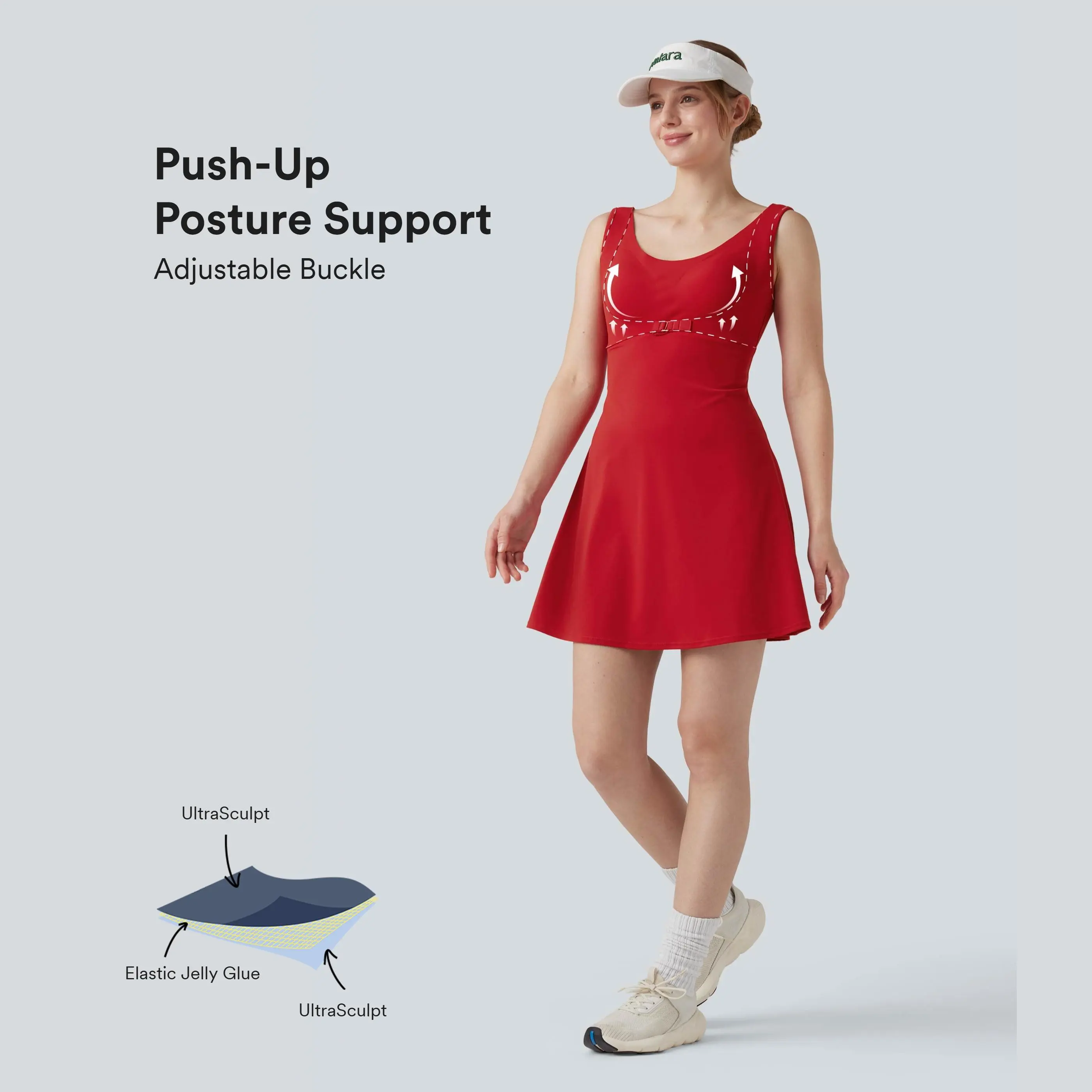 Halara UltraSculpt™ Push-Up 2-in-1 Mini Tennis Active Dress with Pockets-Easy Peezy Edition