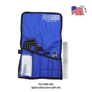 SS-613 Spline Short Arm L Key 12Pc Kit | Bristol Wrench