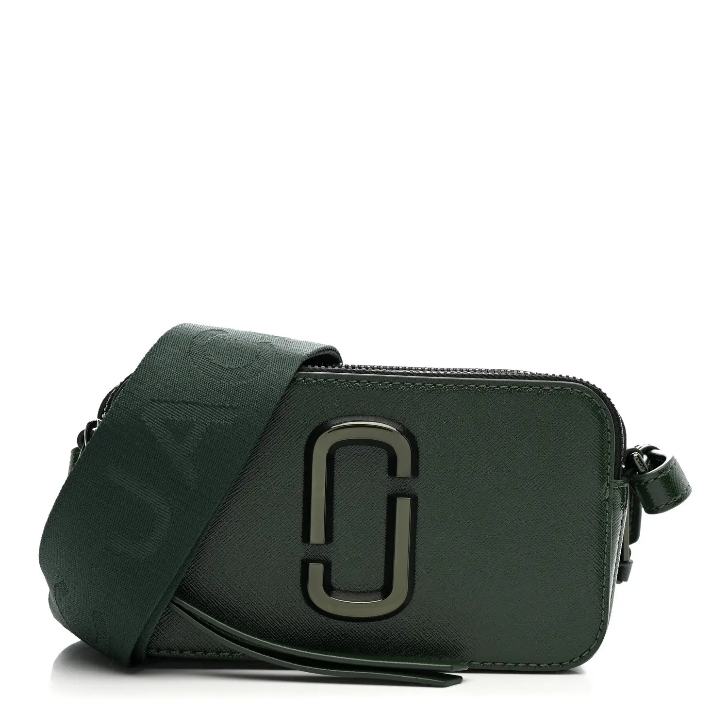 Pre-owned MARC JACOBS Leather Crossbody Bags Saffiano Small Snapshot Camera Bag Olive Green
