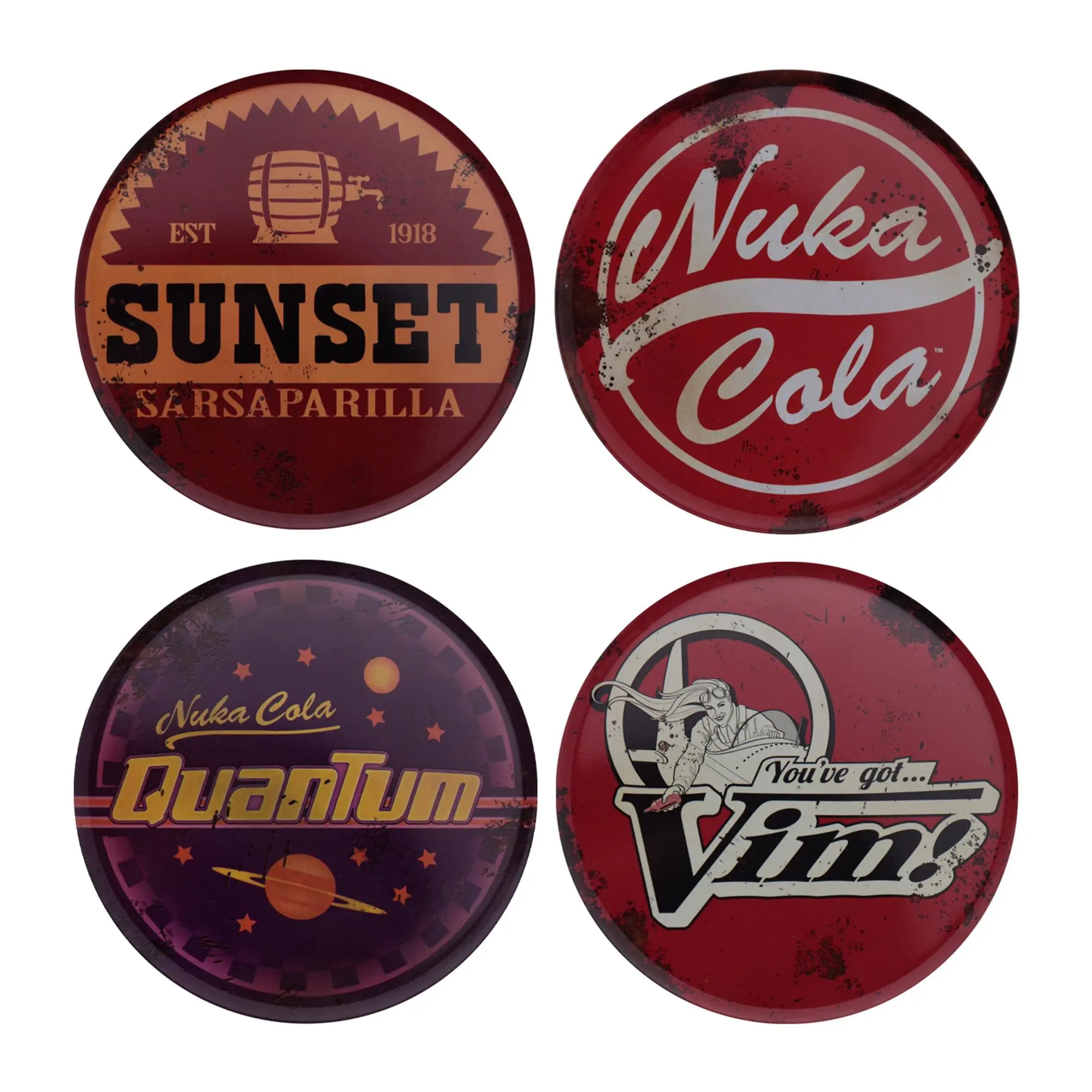 Fallout Set of Four Metal Drinks Coasters