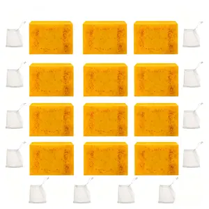 12-Pack Turmeric Soap, Deep Cleansing Soap, Moisturizing Soap for Face & Body, Body Wash & Bar Soap for Men and Women