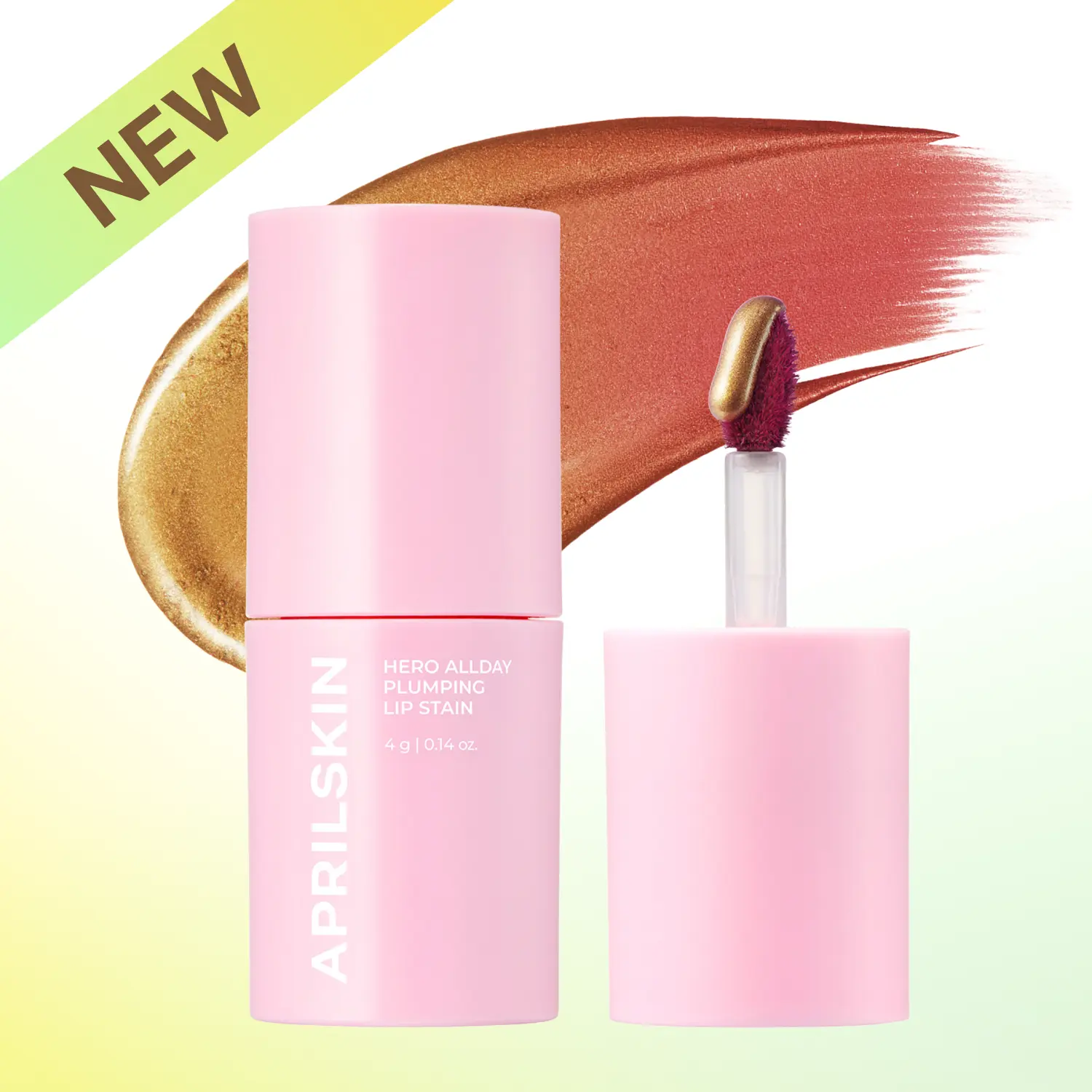 [APRILSKIN Official] Hero All Day Plumping Lip Stain | 24H Long-Lasting | Quick Visible Plumping for Fuller-Looking Lips | Smudge-Proof & Transfer Proof Wipe-Off Tint | Natural Rose