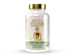 Aura Femme Daily Balance - Probiotic Plus Feminine Wellness Capsules with 100 Billion CFUs D-Mannose Cranberry Hibiscus & Honeysuckle for UTI Support 60 Vegan Capsules Healthcare