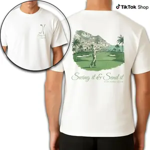 Swing It & Send It Golf T-Shirt, Classic Country Club Graphic Tee, Trendy Unisex Oversized Shirt, Premium Breathable Cotton Tee, Golf Lover Streetwear, Golf Fan Gift