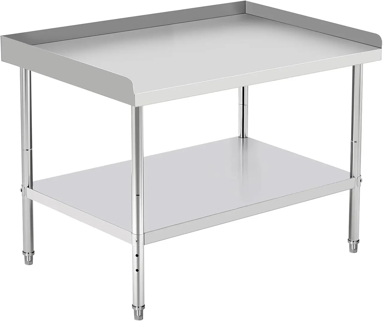 Stainless Steel NSF Certified Grill Stand Table - 660 Lbs Capacity with Adjustable Legs & 2" Edge Baffle, 48x28x30 Inch for Hotel, Home & Commercial Kitchen, Outdoor Grill Table