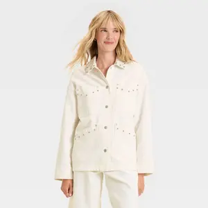 Women's Studded Chore Denim Jacket - Universal Thread