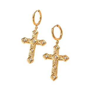 Baptism Cross earrings  for Women,First Communion Gold Cross earrings Jewelry Gifts for Women