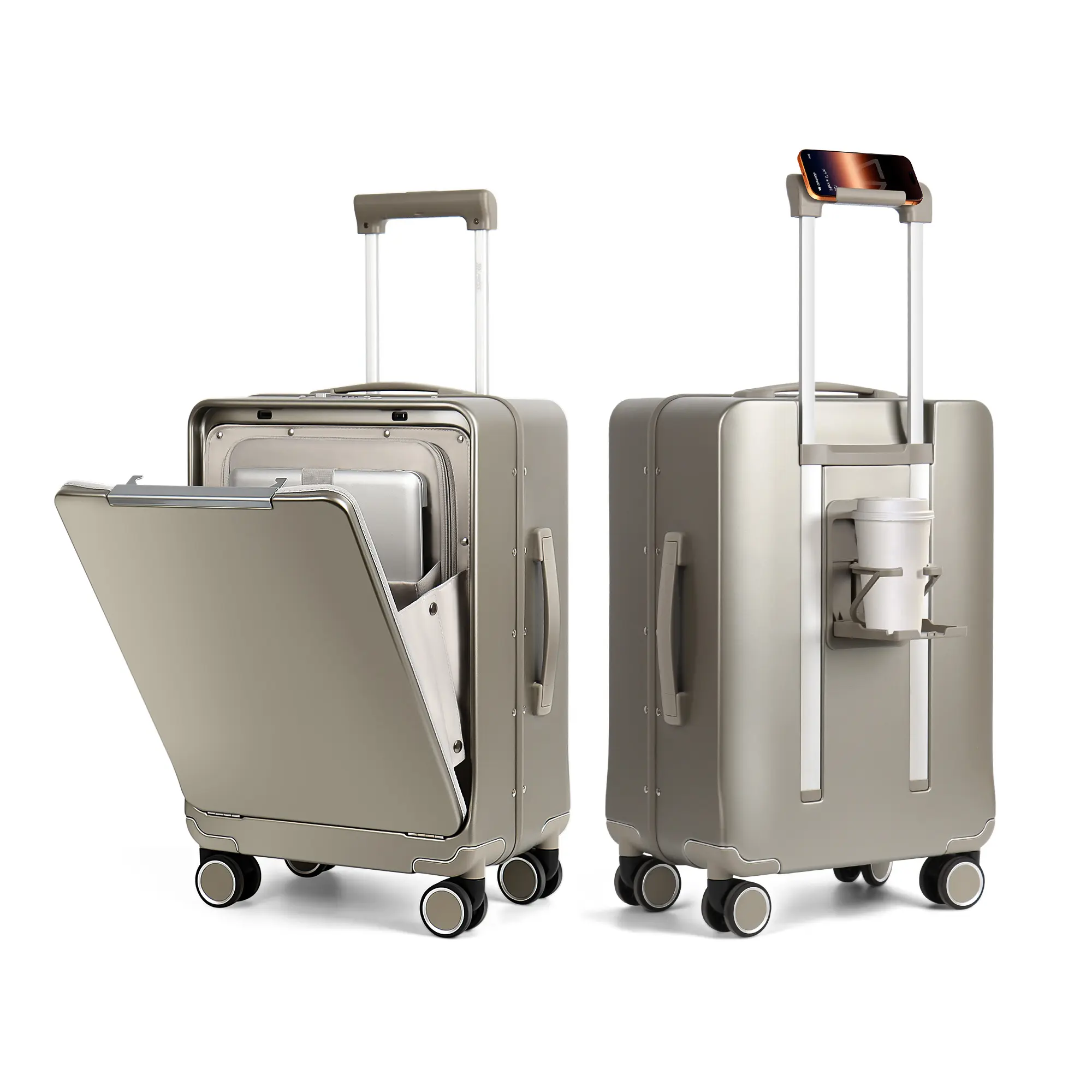 20" Hardside Carry On Luggage with TSA Lock Lightweight Hard Shell Spinner Suitcase Aluminum Frame & Laptop Pocket for Travel