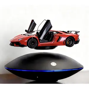 Magnetic Levitation Display Stand: Indoor Technology Luminous UFO Floating Display with LED Color Lamp| 360° Rotating Office Bedroom Living Room Decor| Creative Hand-Made Ornaments| Levitating Holder for Figures & Toys| Perfect Boys Girls Children's C