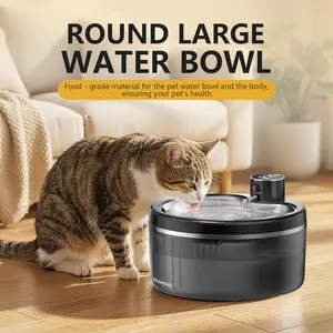 Smart Wireless Dynamic Cat Water Fountain Ultra-quiet 2.5L/84.54oz Automatic Pet Water Bowl with 4 Filter Cartridges Ultra Quiet Pump & Dual Power Supply for Cats and Dogs