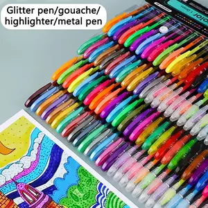12/24/48 Color Glitter Gel Pen Set, Neon Metal Colors and Sparkle Markers, Glitter Metallic Marker, Perfect for Card Making, Adult Coloring, and Doodling