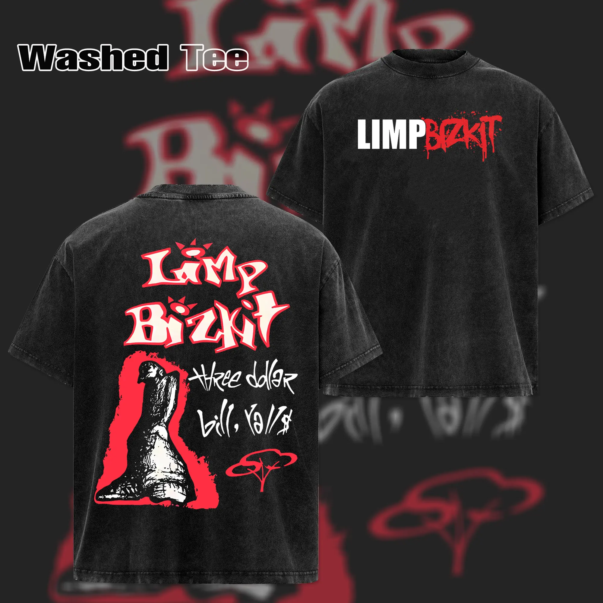 Vintage Limp Bizkit Black Double Sided T-shirt , Limp Bizkit T 
