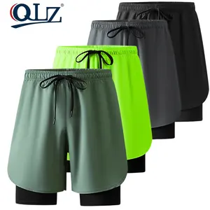 2 in 1 Men Shorts Ice Silk Quick Dry 5-Inch Athletic Workout Gym Shorts with Compression Liner Shorts para Hombre Black Shorts Running Basketball Activewear Casual Shorts for Summer Shorts for the Summer Men's Shorts for Summer