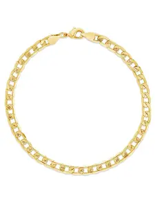 Sterling Forever Exie Chain Anklet – 14K Gold Plated Sleek Chain Anklet for Women – Stylish and Striking Anklet with Lobster Clasp.