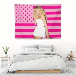 Megan Moroney Themed Pink National Flag Tapestry - Home Decor Wall Hanging, Boho Chic Party Banner, Suitable for Bedroom & Dormitory, Ideal Gift summerwins