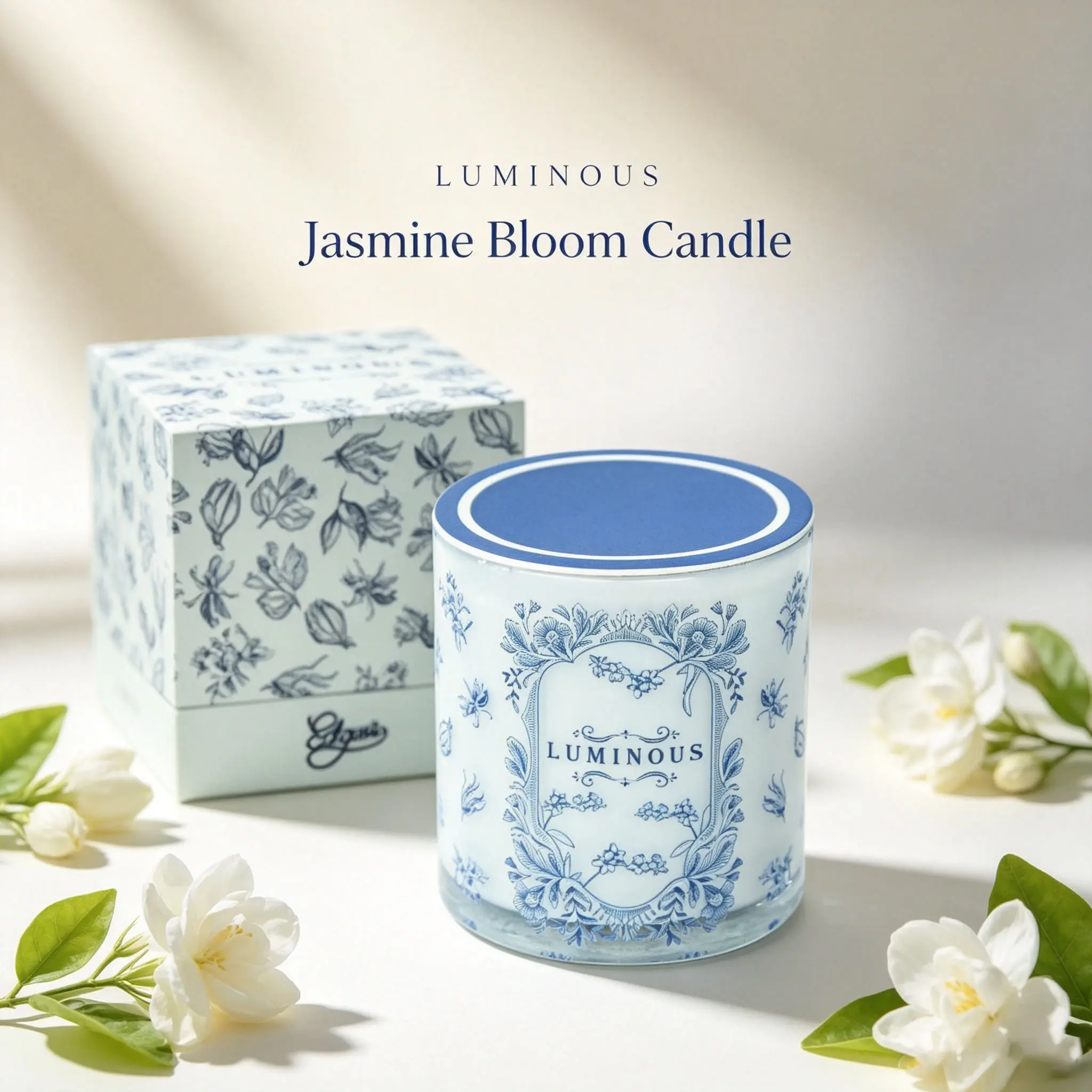 Edgar Mint Jasmine Scented Candle 9oz 40H Burn Time Luxury Home Decor Gift for Women