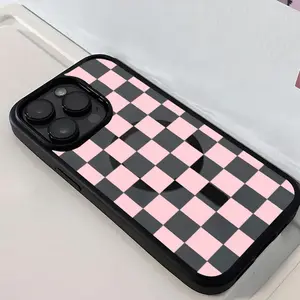 Checkerboard Pattern Phone Case， Cute Girly Aesthetic for iPhone 17 16 15 14 13 12 11 Plus Pro Max.