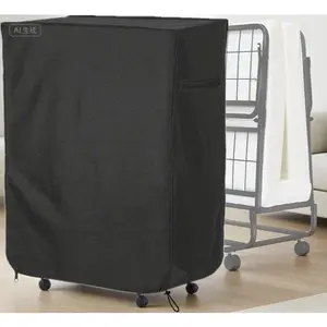 "Black Dustproof Waterproof Folding Bed Cover, Thickened Rollaway Storage Protector with Metal Zipper, Adjustable Drawstring for Foldable Cots, Durable Travel Cot Encasement, Breathable Washable Mattress Protector" Decor Defense Garage Lightweight