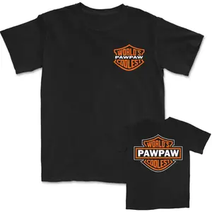 World's Coolest Papa Motorcycle T-Shirt, Harley-Inspired Biker Dad Tee, Father's Day Birthday Gift from Grandkids, Mens Retro Biker Top PLK0041