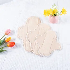 Reusable Washable Cotton Lace Menstrual Pad, High Absorbency Night & Day Use, Safe for Adults & Seniors, Fashion Design, Organic Cotton