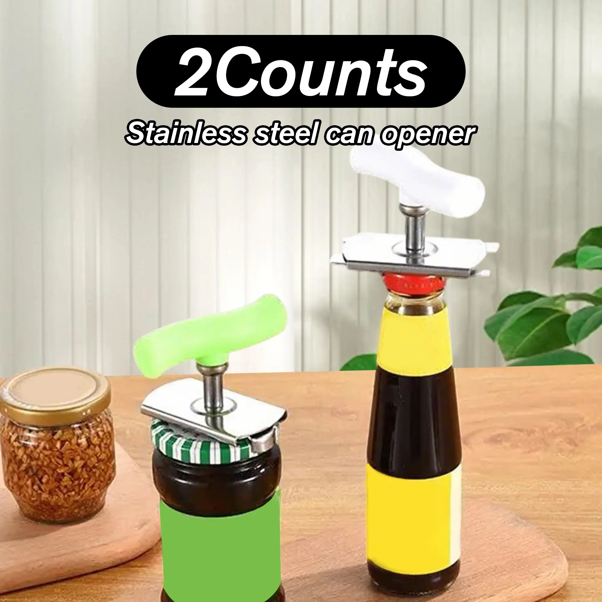 Easy Grip Jar & Bottle Opener, Effortless Lid Remover, Multifunctional Kitchen Gadget for Beverage Cans and Ice Cube Shakers