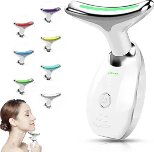 Neck Face Massager, 7 Color Led Face Neck Massage for Skin Care at Home, Portable Facial Massager,Face Sculpting Tool,Multifunctional Vibration