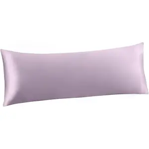 Satin Body Pillow Cover, 20x54 Inches Lavender Ultra Soft Satin Body Pillow Ca for Hair and Skin, Silky Slip Cooling Long Side Satin Body Pillow Pillowca with Envelope Closure
