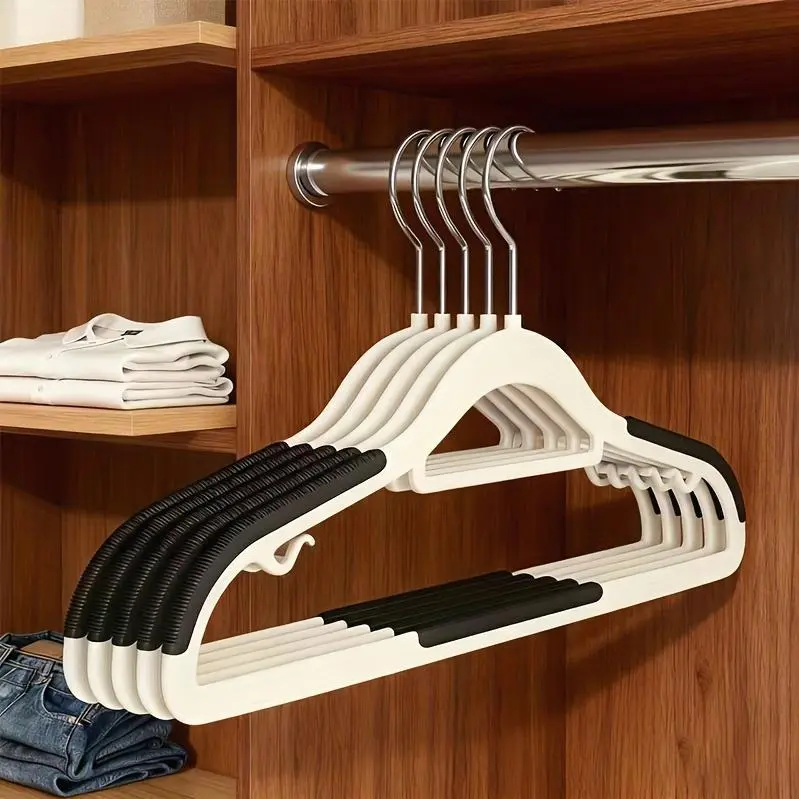 Heavy-Duty Non-Slip Thick Plastic Hangers with 360-Degree Rotating Hooks - 50/30/20 Space-Saving Hanging Organizers for Wet & Dry Use, Bedroom & Laundry Room Home Storage